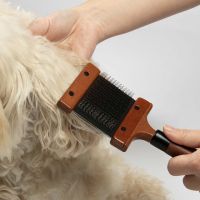 Japandi Duo Slickerborstel met Flexibele Kop Bruin 2