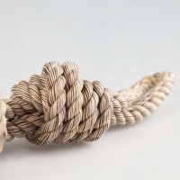 Flossy Dubbeltouw met 4 Knopen Bruin 4