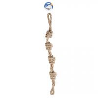 Flossy Dubbeltouw met 4 Knopen Bruin 2