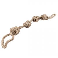 Flossy Dubbeltouw met 4 Knopen Bruin 1