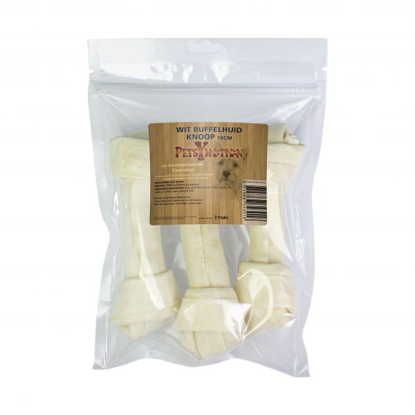 Wit Buffelhuid Knoop 18cm