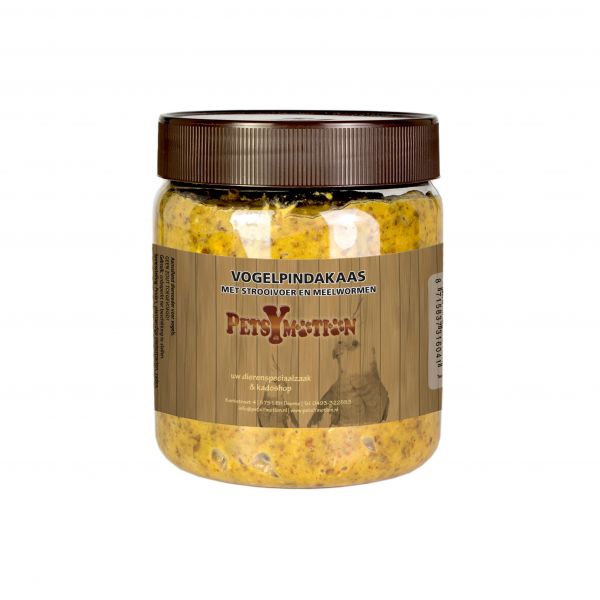 Vogelpindakaas met Strooivoer en Meelwormen