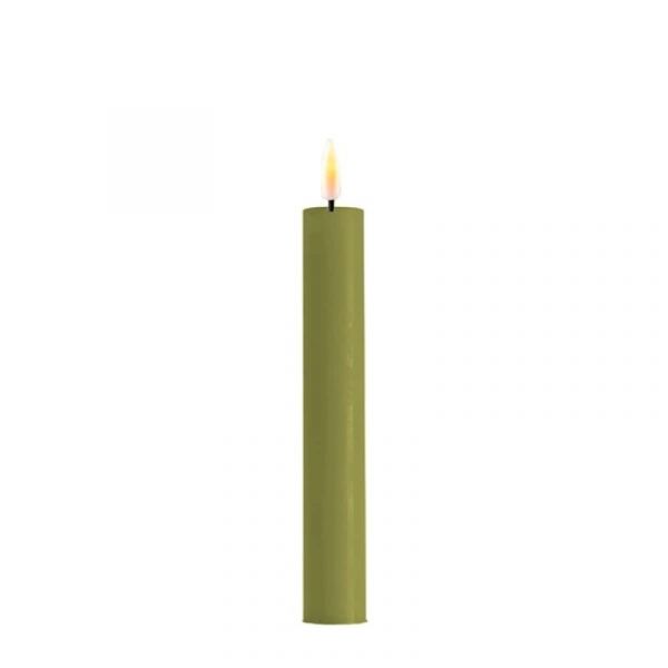 DeluxeHomeart Olive Green LED Dinner Candle D: 2,2 * 15 cm (2 pcs.)