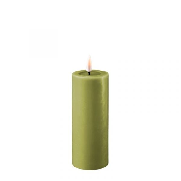 DeluxeHomeart Olive Green LED Candle D: 5 * 12,5 cm