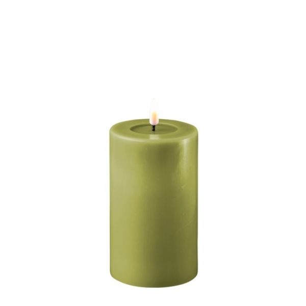 DeluxeHomeart Olive Green LED Candle D: 7,5 * 12,5 cm
