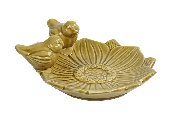 Vogelbad Fleuri L Geel