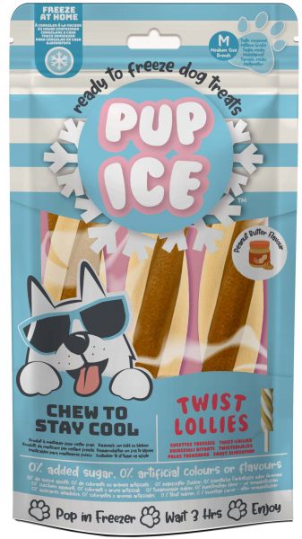 Pup Ice Hondenijsje Twist Lollie Peanutbutter pak a 3 stuks