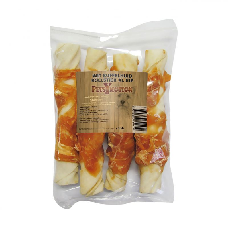 Rollsticks XL Kip Wit Buffelhuid