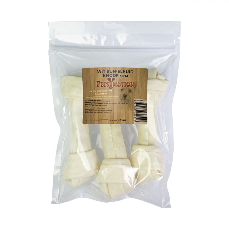 Wit Buffelhuid Knoop 18cm