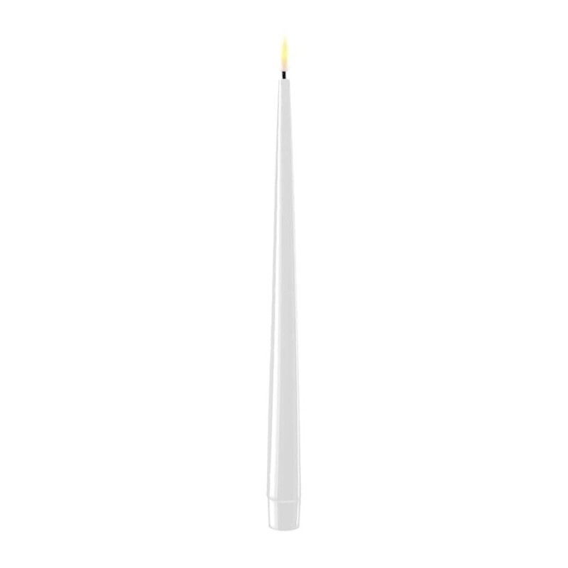DeluxeHomeart White LED Shiny Dinner Candle D: 2,2 * 28 cm (2 pcs.)