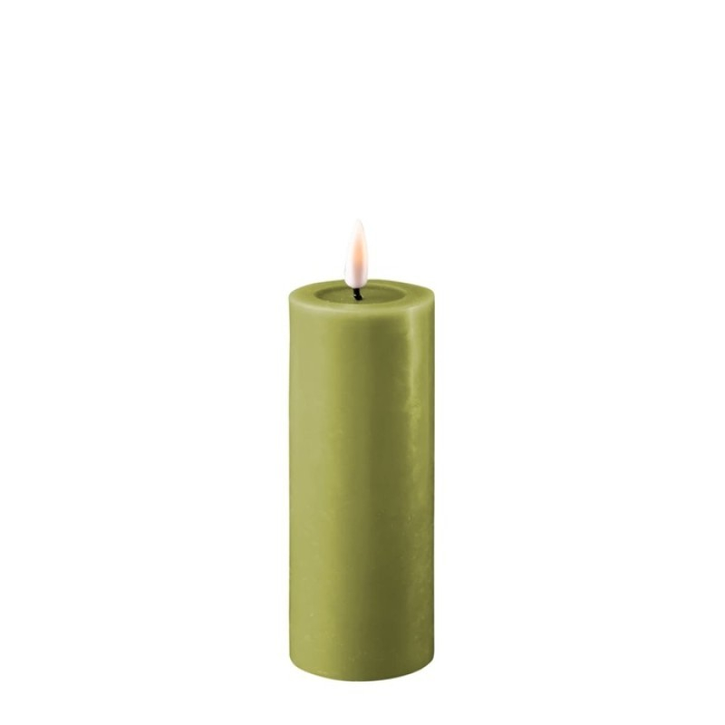 DeluxeHomeart Olive Green LED Candle D: 5 * 12,5 cm