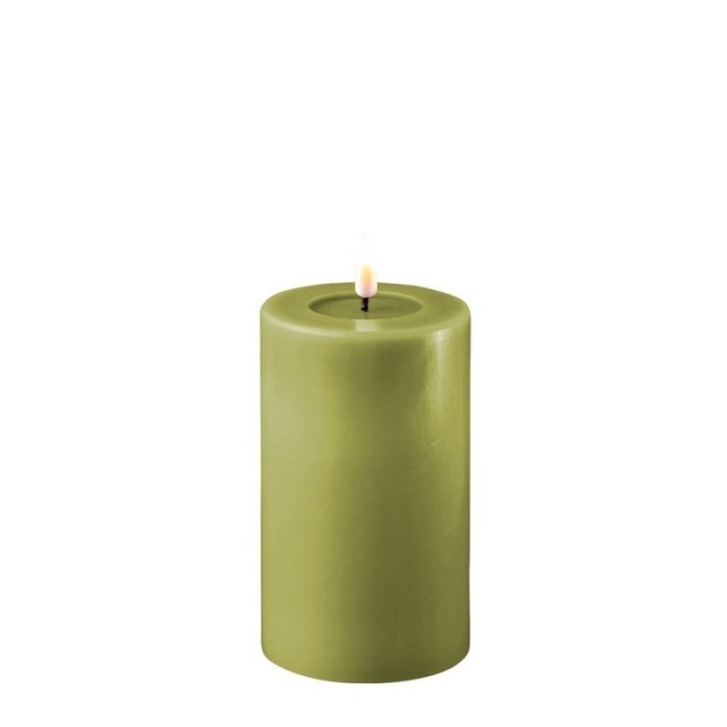 DeluxeHomeart Olive Green LED Candle D: 7,5 * 12,5 cm