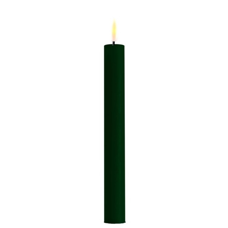 DeluxeHomeart Dark Green LED Dinner Candle D: 2,2 * 24 cm (2 pcs.)