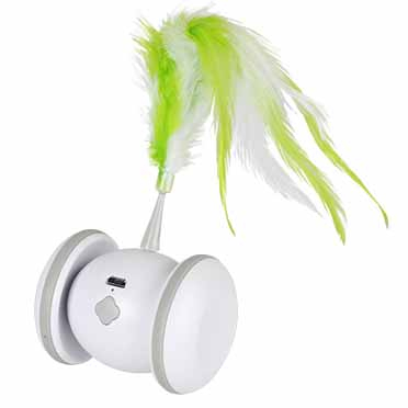 Elektronisch Kattenspeeltje Racing Roller Wit