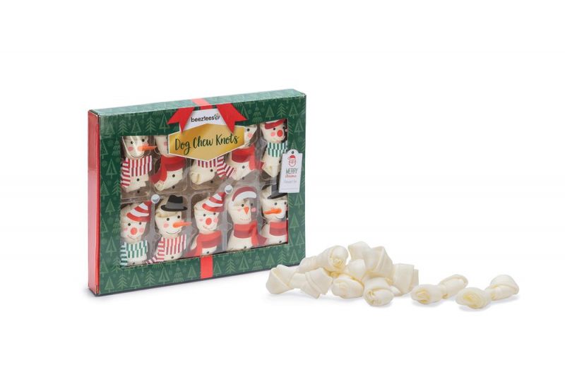 Beeztees Kerst Sneeuwpop Kauwbotten – Hondensnack – 10 stuks