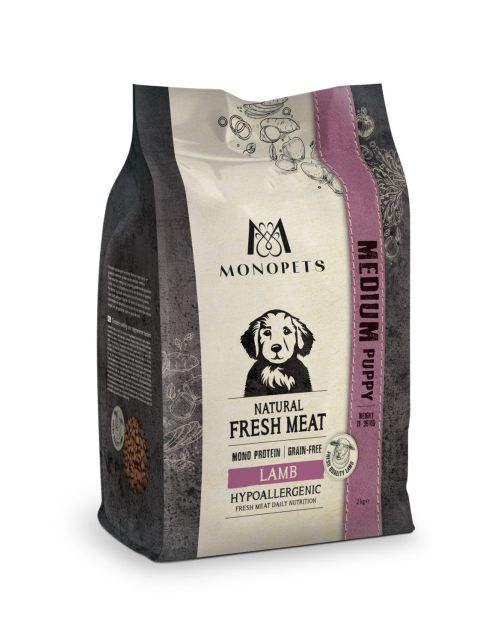 Monopets Hypoallergenic Fresh Meat Medium Puppy Lamb