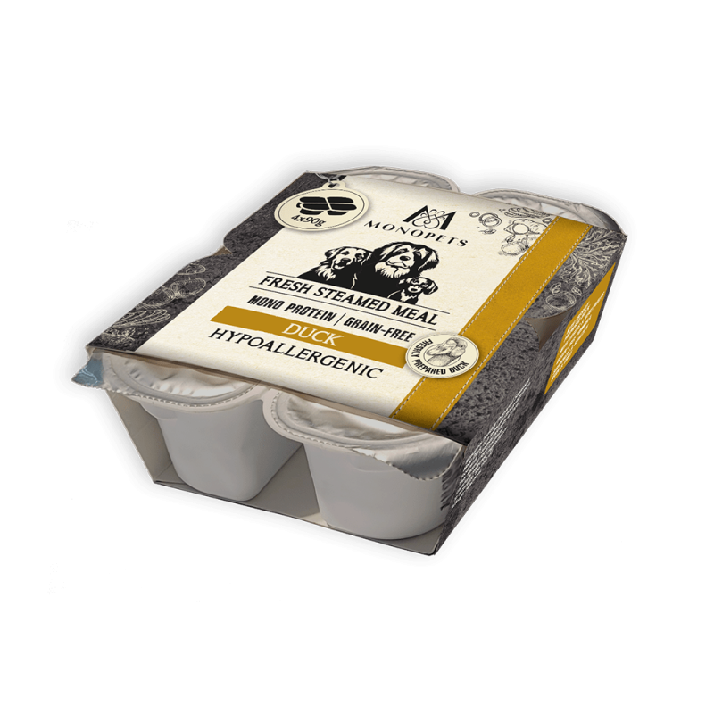 Monopets Fresh Steamed Meal Duck 4 x 90gr