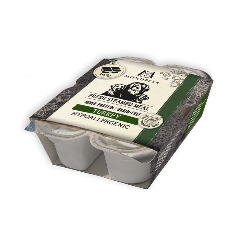 Monopets Fresh Steamed Meal Turkey 4 x 90gr